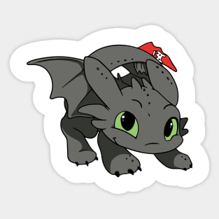 Happy Toothless dragon, cartoon character Httyd, night fury art Sticker